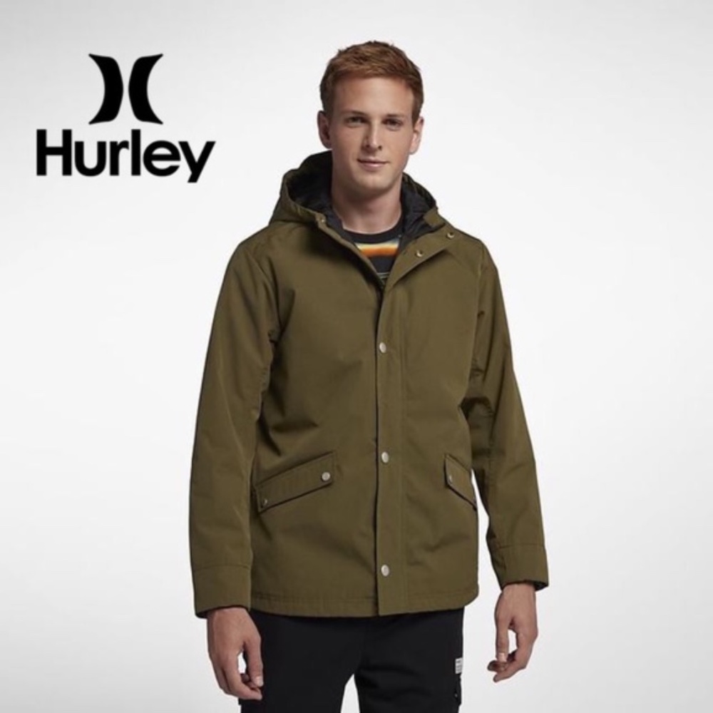 Hurley Timber Jacket Full Zip Hooded Rain Jacket